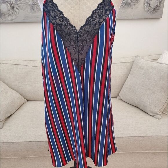 INC Lace-Trim Bold Striped Chemise Nightgown size XL - NEW - Picture 4 of 11